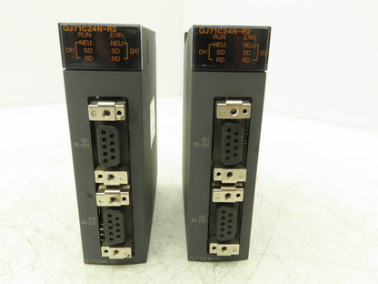 Mitsubishi QJ71C24N-R2 Melsec-Q RS-232 Serial Unit 9-Pin D-Sub Lot of 2