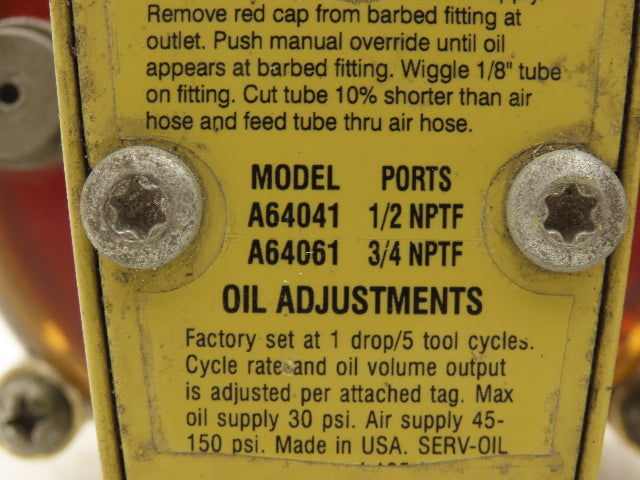 Master Pneumatic A64041|A64061 Lubricator Single Point Air mixed Lot of 3