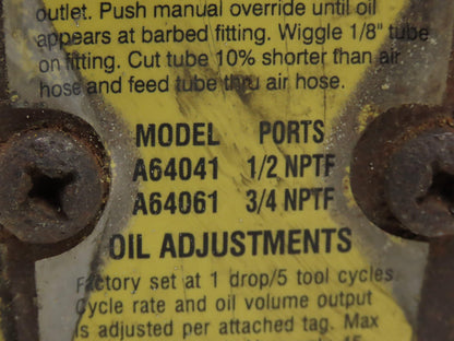 Master Pneumatic A64041 Lubricator 1/2" NPT Single Point Air Lot of 3