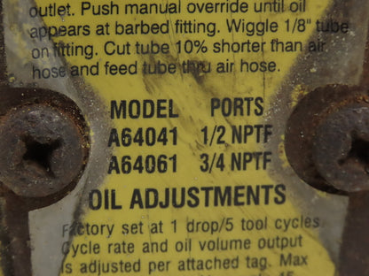 Master Pneumatic A64041 Lubricator 1/2" NPT Single Point Air Lot of 3