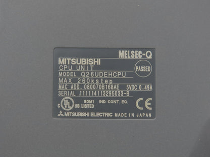 Mitsubishi Q26UDEHCPU Melsec-Q CPU Unit 260k Step