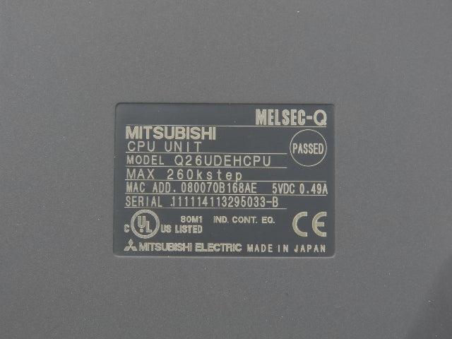 Mitsubishi Q26UDEHCPU Melsec-Q CPU Unit 260k Step