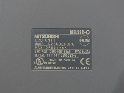 Mitsubishi Q26UDEHCPU Melsec-Q CPU Unit 260k Step