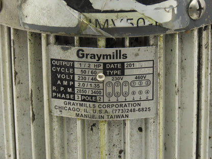 Graymills IMV50-F Immersion Coolant Pump 3/4"npt 35gpm 1/2Hp 230/460V Cast Iron