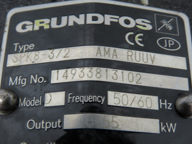 Grundfos SPK8-3/2 AMA RUUV Immersion Coolant Pump 100-160 L/min .55kw 230V 3PH