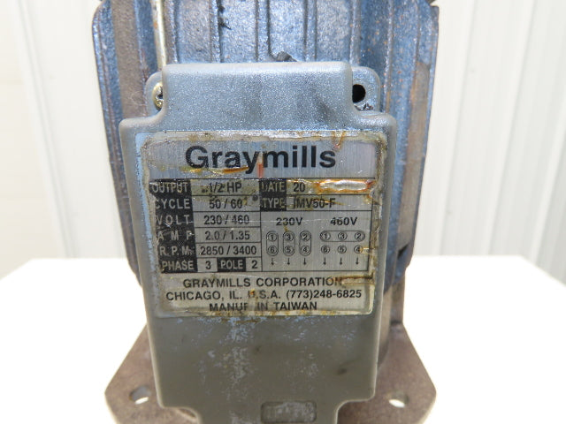 Graymills IMV50-F Immersion Coolant Pump 3/4"npt 35gpm 1/2Hp 230/460V Cast Iron