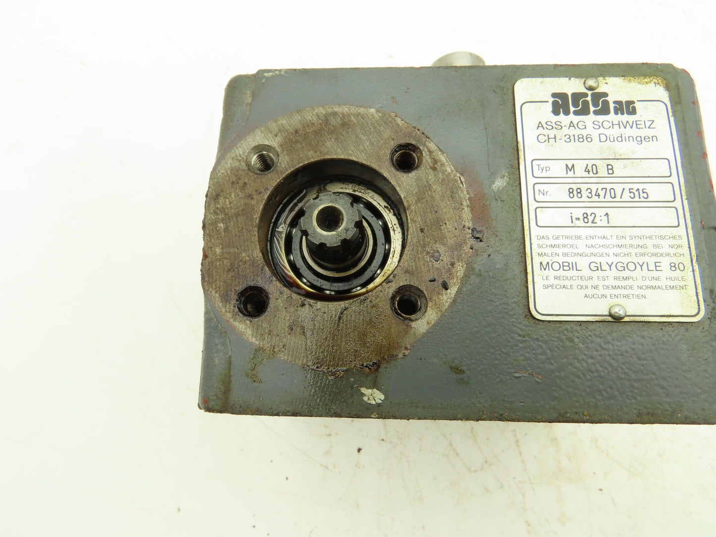 Ass-ag M 40 B Right Angle Worm Gearbox 82:1 Ratio 14mm