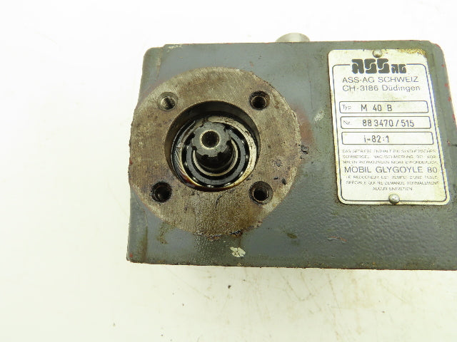 Ass-ag M 40 B Right Angle Worm Gearbox 82:1 Ratio 14mm