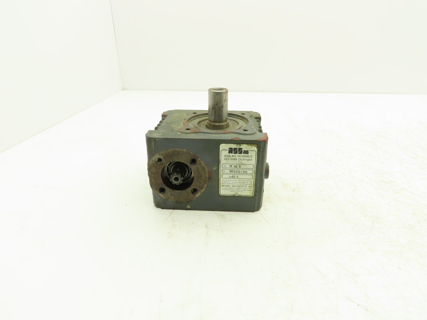 Ass-ag M 40 B Right Angle Worm Gearbox 82:1 Ratio 14mm