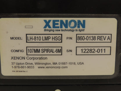Xenon LH-810 LMP HSG RC 800 UV Vis Pulsed Lighting System Air Cleaner