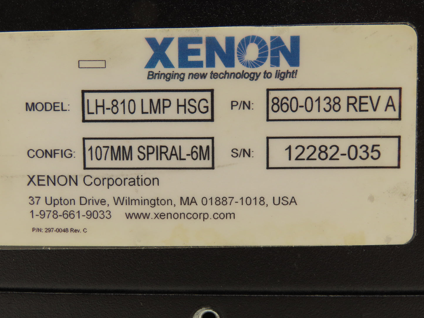 Xenon LH-810 LMP HSG RC 800 UV Vis Pulsed Lighting System Air Cleaner