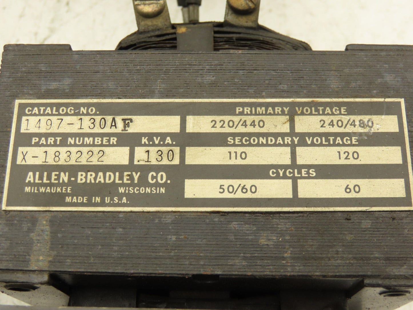 Allen Bradley 1497-130 Control Transformer 130va HV 240/480V LV 120V Lot of 4