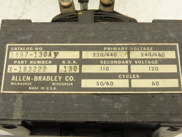 Allen Bradley 1497-130 Control Transformer 130va HV 240/480V LV 120V Lot of 4