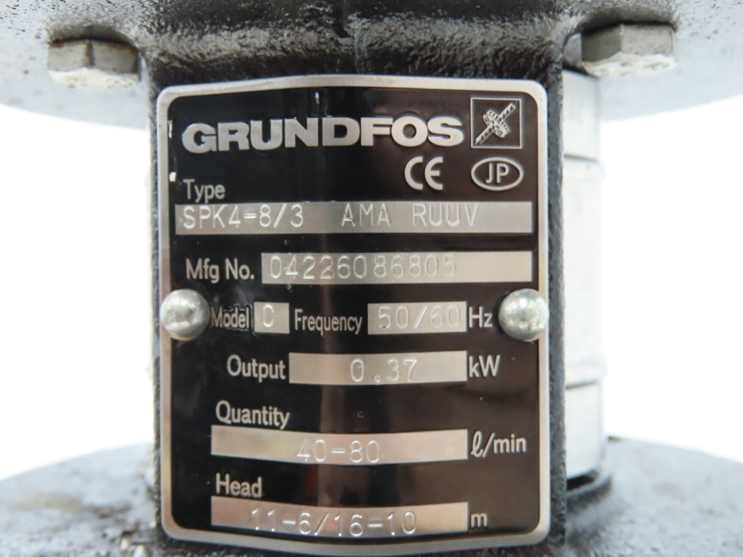 Grundfos SPK4-8/3 AMA RUUV Immersion Coolant Pump 40-80L/min .37kw 230V 3PH