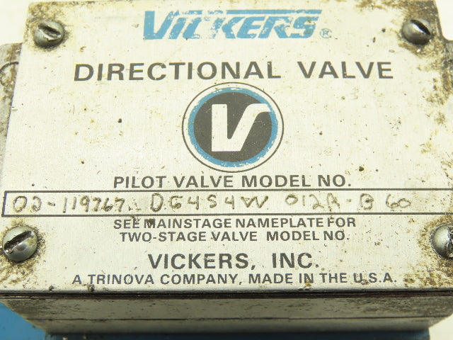Vickers 02-119767 DG4S4W 012A-B 60 Directional Control Solenoid Valve 120V