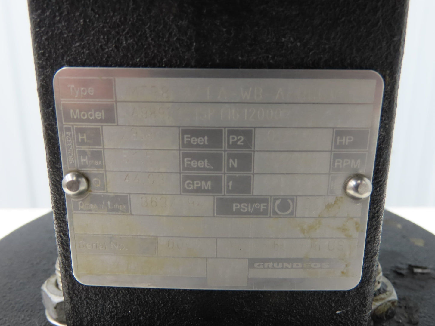 Grundfos MTR8-3/1 A-WB-A-HUUV Immersion Coolant Pump 44gpm .75Hp 230V 3PH