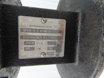 Grundfos SPK8-3/3 A-WB-A-AUUV Immersion Coolant Pump 40gpm 1.5Hp 230V 3PH