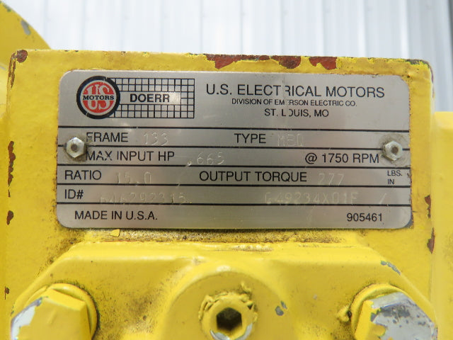 Doerr LR22132 Crane Duty Gear Motor w/Brake 15:1/115rpm 1/2Hp 230/460V D56CFC