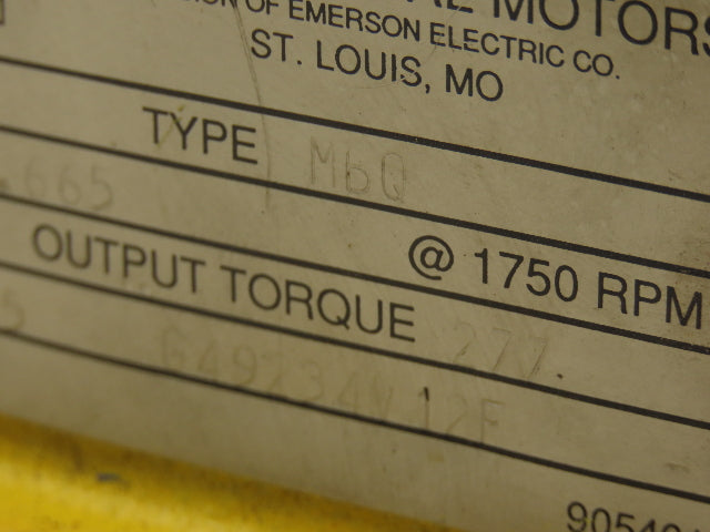 Doerr MBQ Gearbox for Bridge Crane Drive 15:1 Reducer 1/2Hp 116 RPM LH 56C