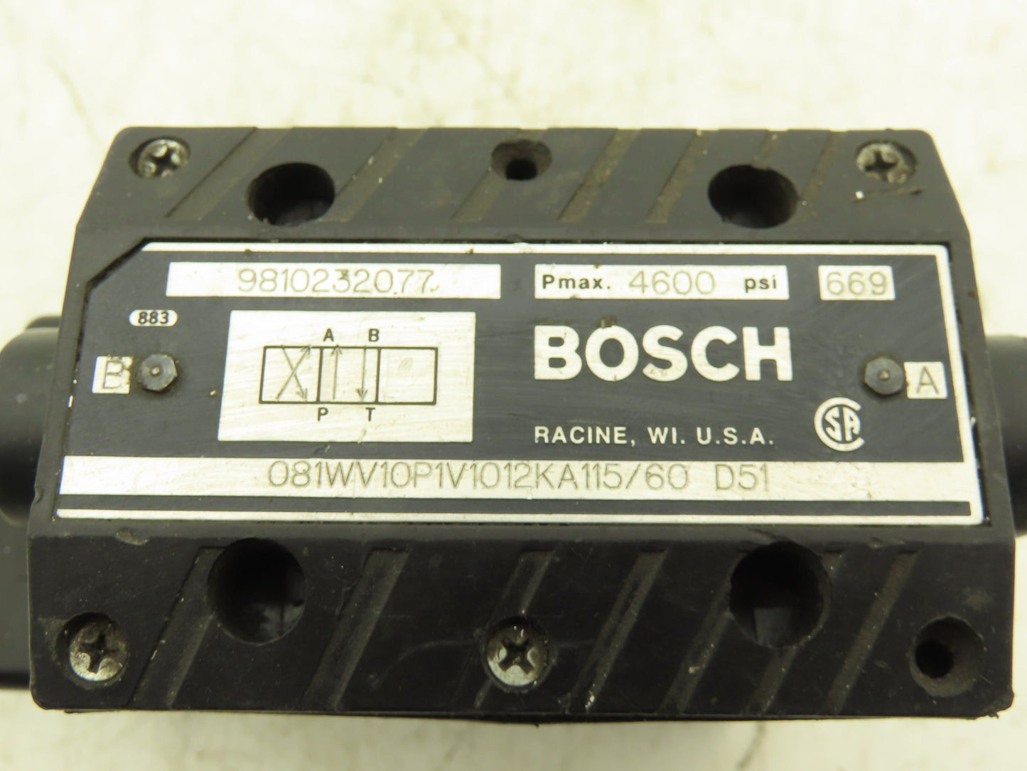 Bosch O81WV10P1V1012KA115/60 D51 Directional Control Solenoid Valve 115V