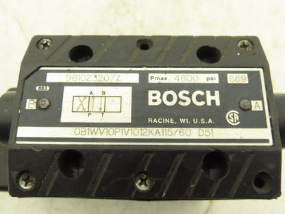 Bosch O81WV10P1V1012KA115/60 D51 Directional Control Solenoid Valve 115V