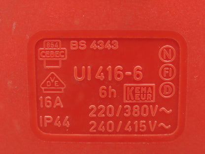 Garo UI416-6 Receptacle 16A 5 Pin 415VAC IP44 Lot Of 7