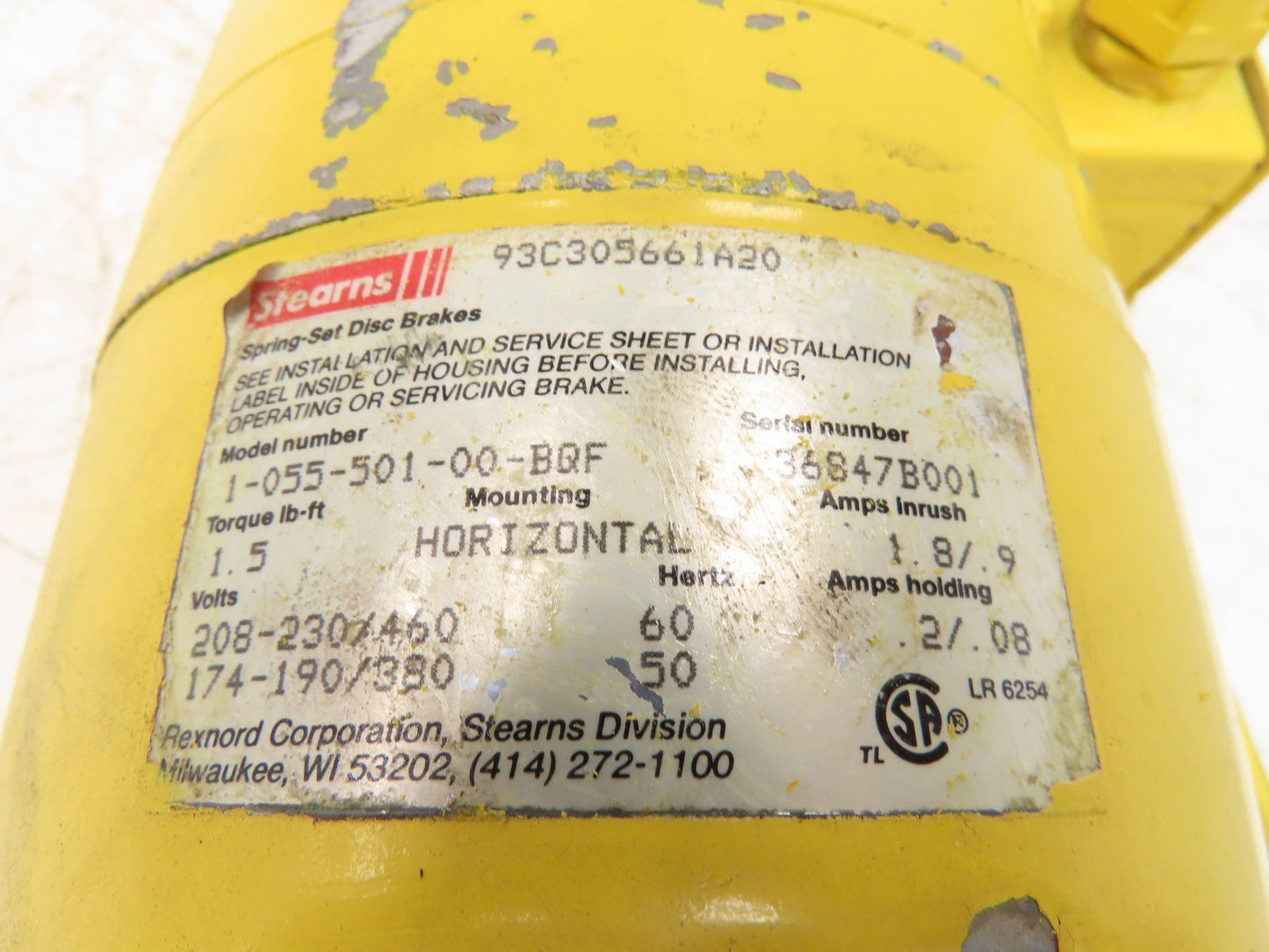 Doerr LR22132 Crane Duty Gear Motor w/Brake 15:1/115rpm 1/2Hp 230/460V D56CFC