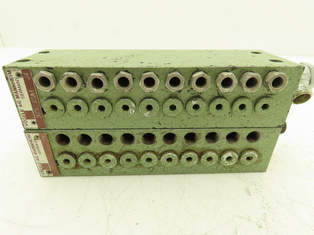 Vogele BVRL 20A1 Lubrication Distribution Manifold 20-Outlet Valve Block Lot of2
