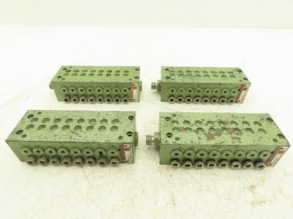 Vogele BVRL16A1 Lubrication Distribution Manifold 16-Outlet Valve Block Lot of 4