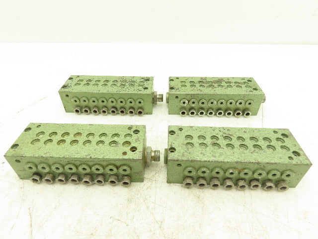 Vogele BVRL16A1 Lubrication Distribution Manifold 16-Outlet Valve Block Lot of 4