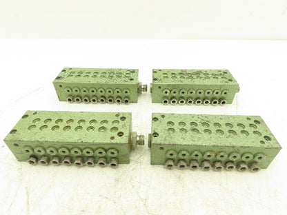 Vogele BVRL16A1 Lubrication Distribution Manifold 16-Outlet Valve Block Lot of 4