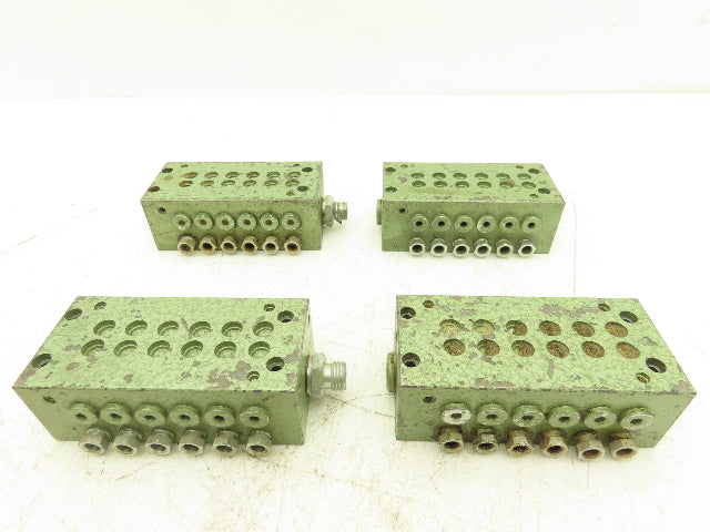 Vogele BVRL12A1 Lubrication Distribution Manifold 12-Outlet Valve Block Lot of 4