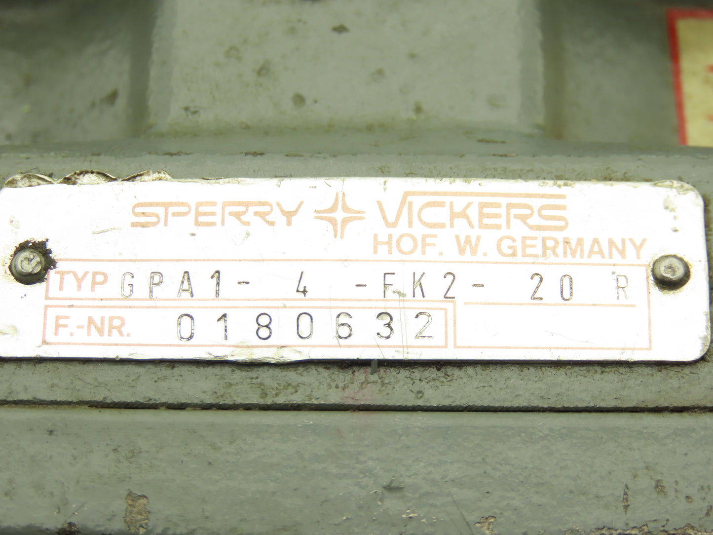 Vickers GPA1-4-FK2-20-R Hydraulic Gear Pump 2 GPM 1450 PSI 4.4cm³