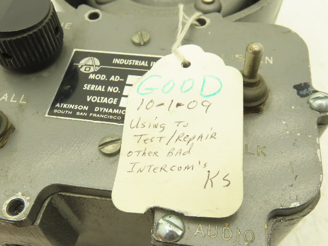 Atkinson Dynamics AD-27A Industrial Intercom Loudspeaker w/Call Button 120V