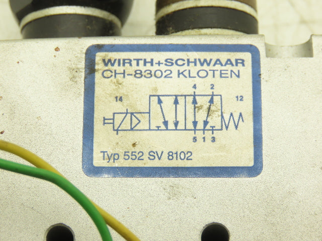 Wirth+Schwaar 552 SV 8102 Pneumatic Solenoid Valve 24VDC 5 Way 2 Pos 1/8"NPT
