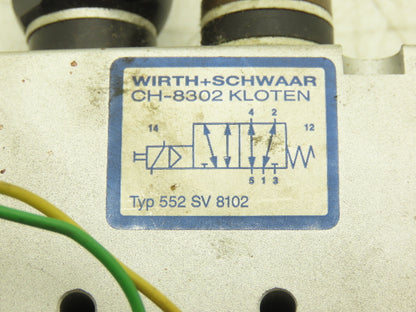 Wirth+Schwaar 552 SV 8102 Pneumatic Solenoid Valve 24VDC 5 Way 2 Pos 1/8"NPT