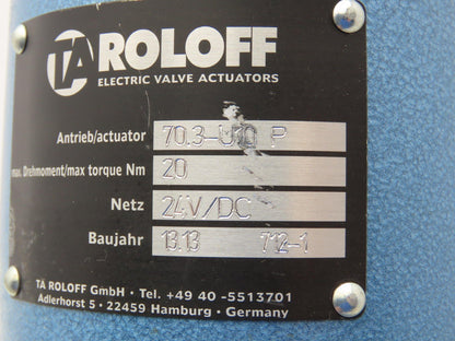 TA Roloff 70.3-U10 P Electric Valve Actuator 20Nm 24VDC w/Control Air Regulator