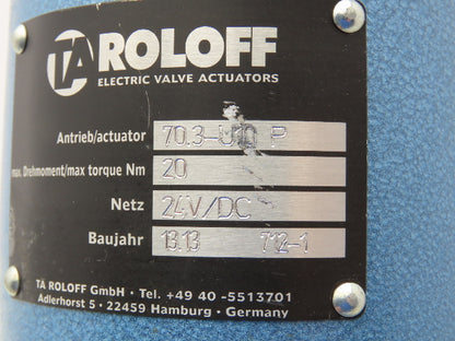TA Roloff 70.3-U10 P Electric Valve Actuator 20Nm 24VDC w/Control Air Regulator