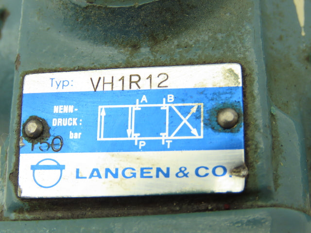 Langen VH1R12 Manual Hydraulic Directional Valve 3-Pos Lever Forward/Reverse