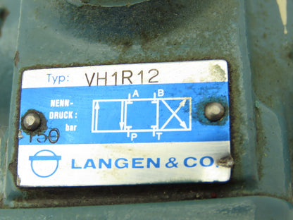 Langen VH1R12 Manual Hydraulic Directional Valve 3-Pos Lever Forward/Reverse