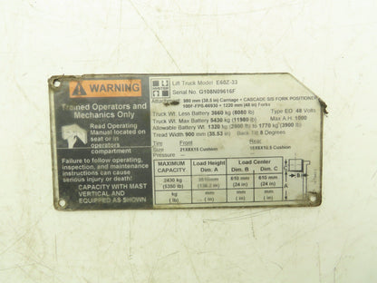 Hyster E60Z Throttle Go Accelerator Gas Pedal