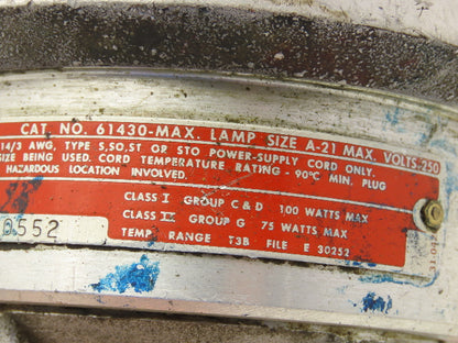 Daniel Woodhead 61430-MAX Hazardous Duty Portable Light Hanging Hand Lamp 125V