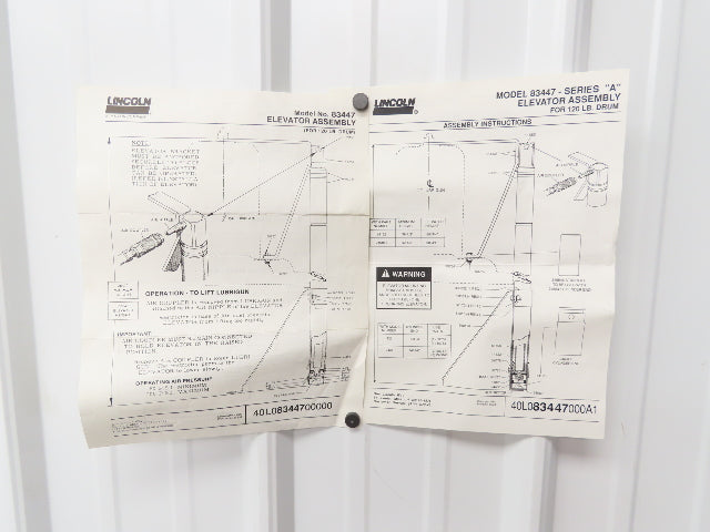 Lincoln 83447 Series "A" Grease Pump Elevator Assembly for 120 lb Drum
