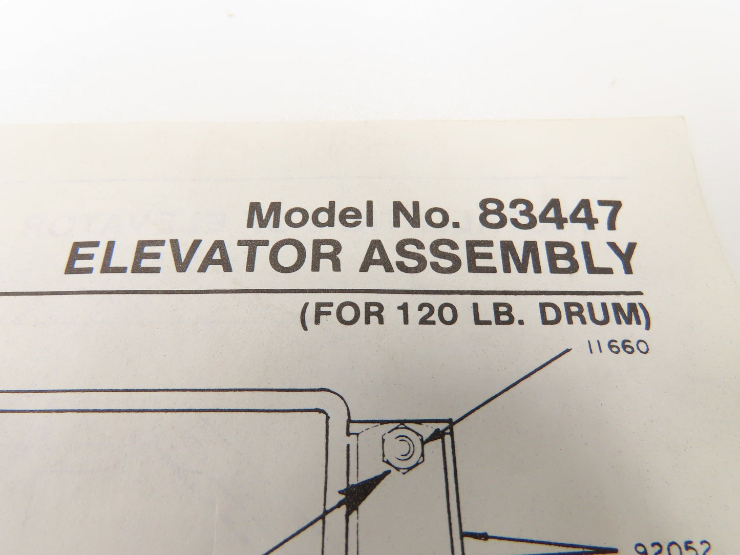 Lincoln 83447 Series "A" Grease Pump Elevator Assembly for 120 lb Drum