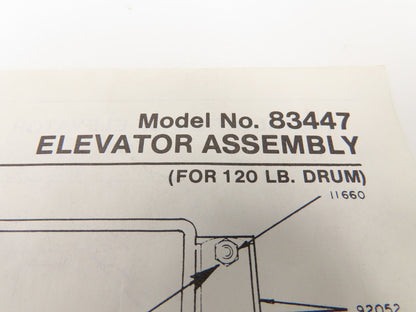 Lincoln 83447 Series "A" Grease Pump Elevator Assembly for 120 lb Drum