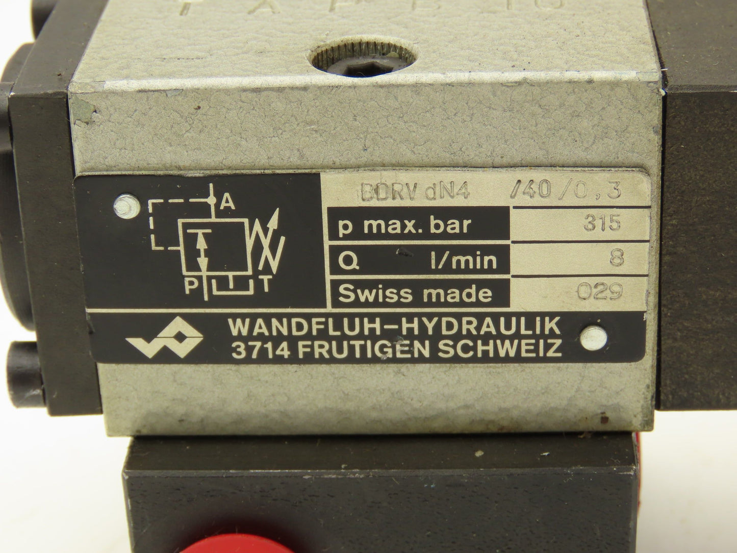 Wandfluh BDRV Dn4/40/0.3 Manual Hydraulic Pressure Relief Valve NG4 315bar