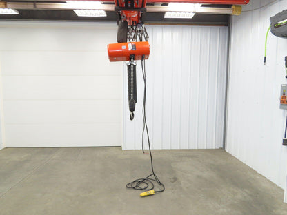 CM Lodestar RR 2 Ton Electric Chain Hoist 16 FPM 19' Lift 230/460 3PH 18'Control