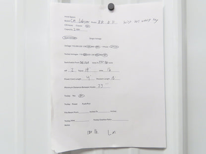 CM Lodestar RR 2 Ton Electric Chain Hoist 16 FPM 19' Lift 230/460 3PH 18'Control