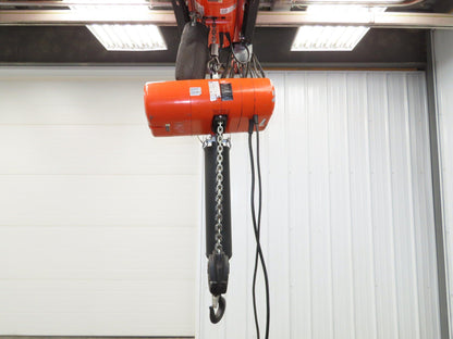 CM Lodestar RR 2 Ton Electric Chain Hoist 16 FPM 19' Lift 230/460 3PH 18'Control
