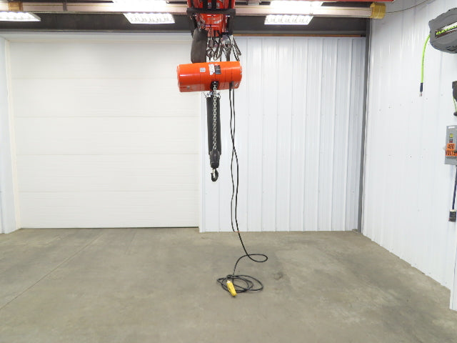 CM Lodestar RR 2 Ton Electric Chain Hoist 16 FPM 19' Lift 230/460 3PH 18'Control
